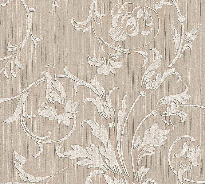 Bricoflor Barock Tapete Floral Beige Graue Vliestapete mit Ranken für Esszi günstig online kaufen