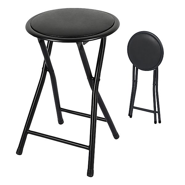 Spetebo Hocker klappbar rund schwarz aus günstig online kaufen
