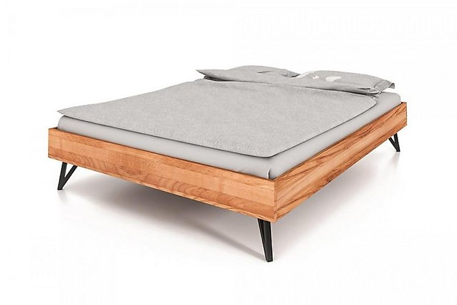 Natur24 Einzelbett Bett Rolo 3 Sonderlänge 140x190 Kernbuche Metallbeine oh günstig online kaufen