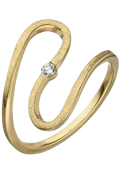 JOBO Fingerring, geschlängelt 585 Gold eismatt mit Diamant 0,05 ct. günstig online kaufen