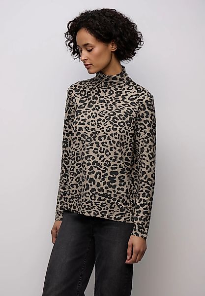 STREET ONE Rollkragenshirt mit Leoprint günstig online kaufen