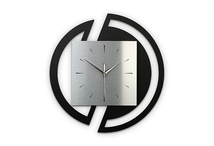 Kreative Feder Wanduhr Runde 3D Designer-Wanduhr „Silver“ in modernem Metal günstig online kaufen