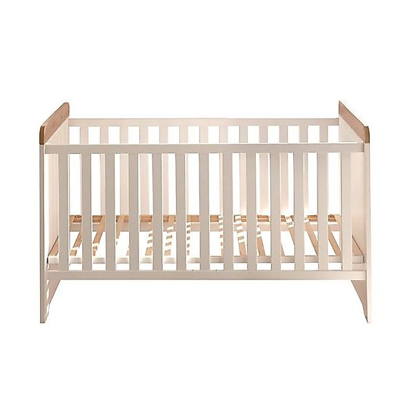 Lomadox Babybett JASPER-78, Anderson Pine Nb. weiß, Eiche Nb., 3 herausnehm günstig online kaufen