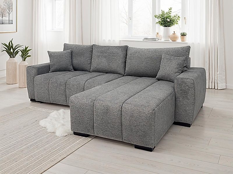Home affaire Ecksofa "L-Form Bello" mit Bettfunktion, Bettkasten, Frei im R günstig online kaufen