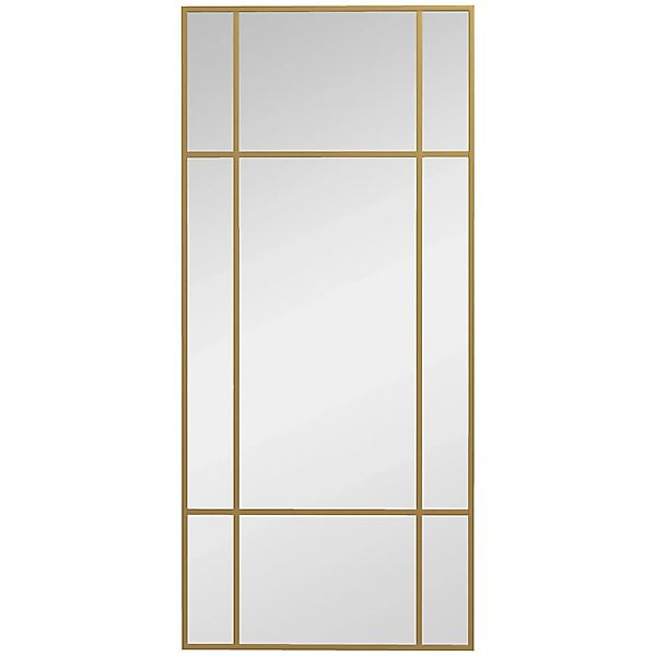 HOMCOM Wandspiegel mit Metallrahmen Glas Metall Gold 110L x 2B x 50H cm günstig online kaufen