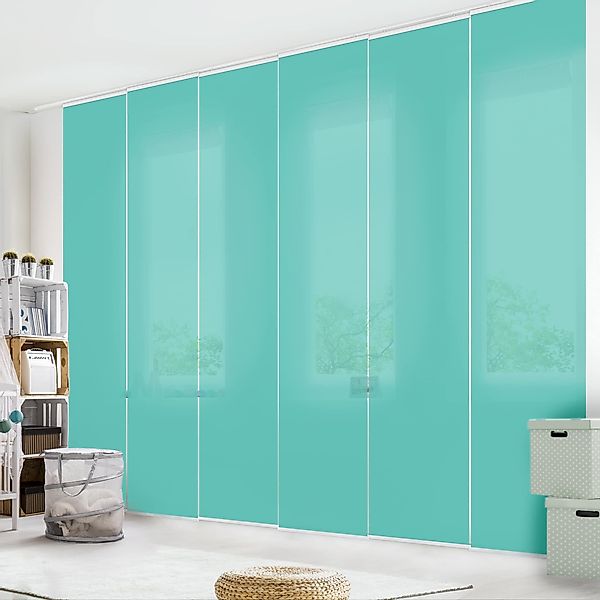 Bilderdepot24 Schiebegardine modern Flächenvorhang blickdicht Türkis, günstig online kaufen