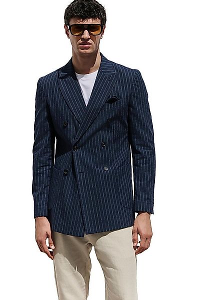 Next Sakko Gestreiftes, doppelreihiges Regular Fit Sakko (1-tlg) günstig online kaufen
