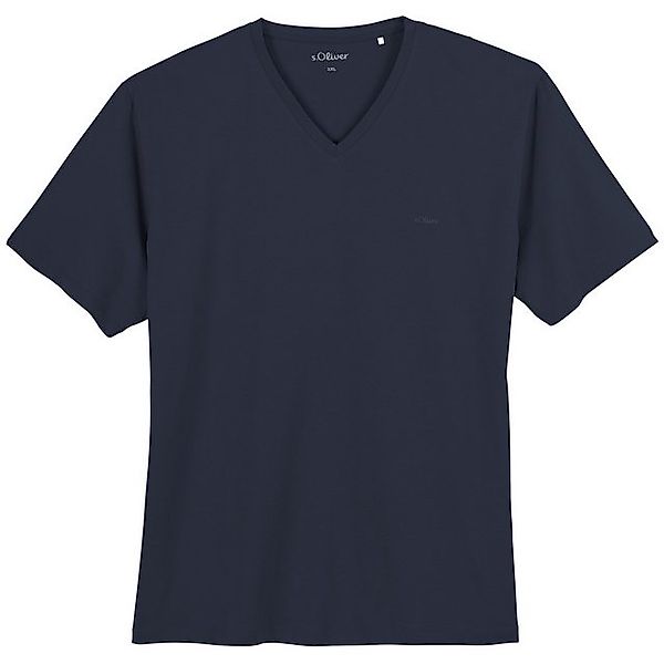 s.Oliver Rundhalsshirt Große Größen Herren Basic T-Shirt navy V-Neck s.Oliv günstig online kaufen