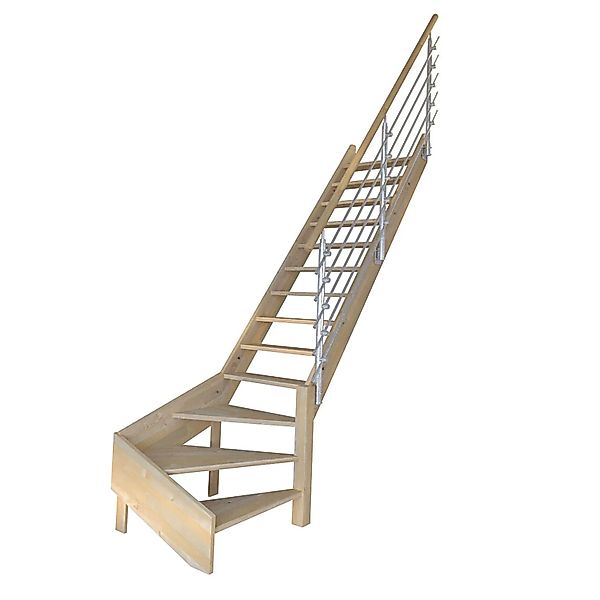 StarWood Treppe Korfu Fichte Gewendelt R Design-Geländer-Edelstahl günstig online kaufen
