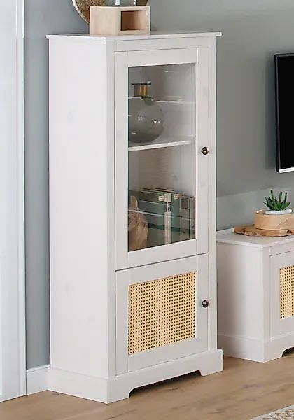 OTTO home Vitrine "Linda" aus massivem Kiefernholz, mit schönen Metallgriff günstig online kaufen