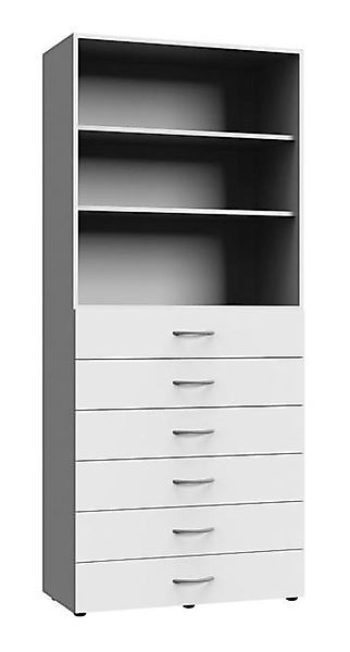 Regal inkl. 6 Schubladen Breite ca. 80 cm MULTIRAUMKONZEPT von Wimex / Weiß günstig online kaufen