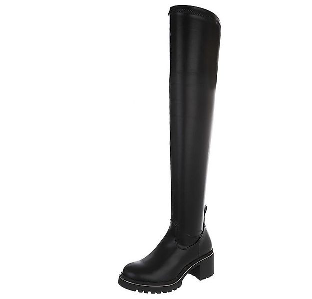 Ital-Design Kniehohe Stiefel mit Blockabsatz für Damen Overkneestiefel (911 günstig online kaufen