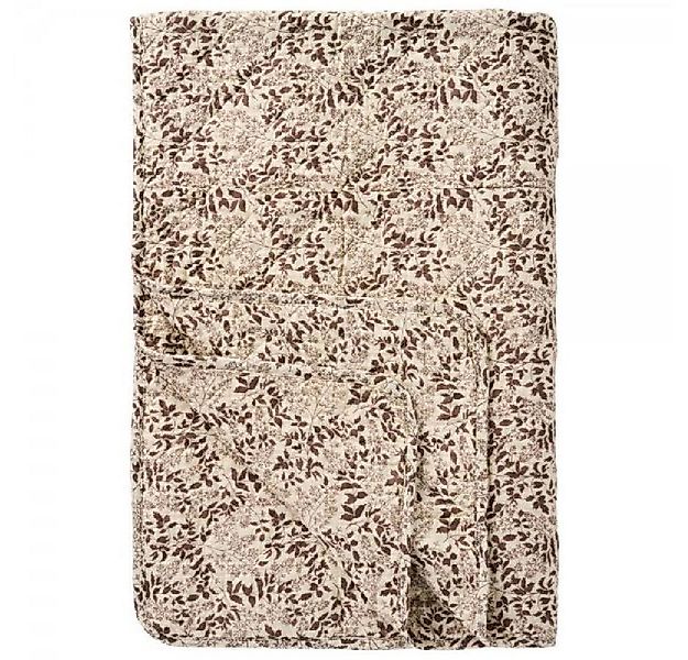 Wohndecke Ib Laursen Quilt Decke Tagesdecke Blattmuster Natur Milky Braun ( günstig online kaufen