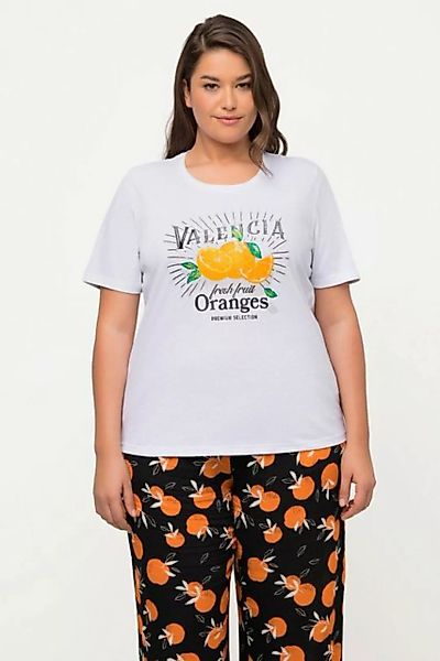 Ulla Popken Rundhalsshirt T-Shirt Orangen Regular Rundhals Halbarm günstig online kaufen