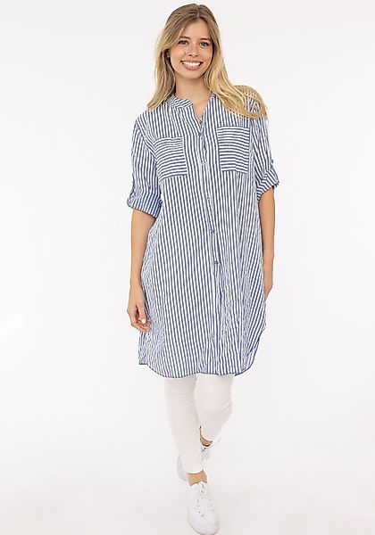 Zwillingsherz Longbluse ""Kida"", One Size, Streifen, Knopfleiste, Brusttas günstig online kaufen