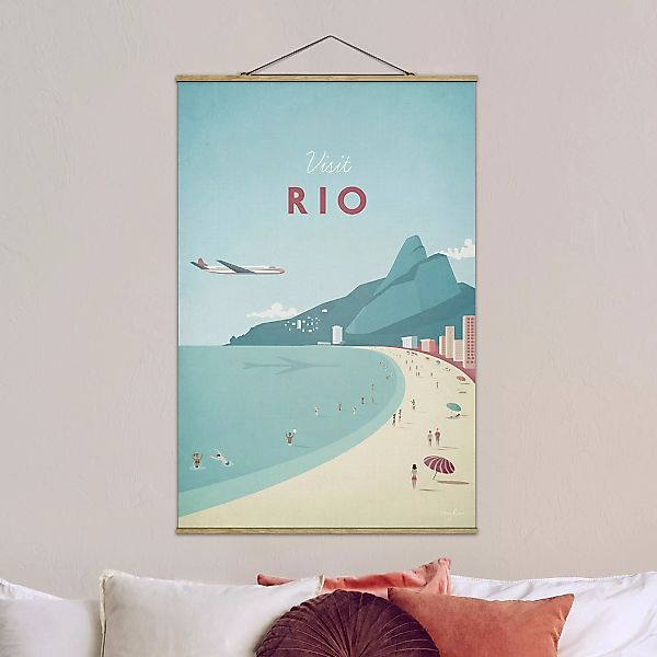 Stoffbild mit Posterleisten - Hochformat Reiseposter - Rio de Janeiro günstig online kaufen