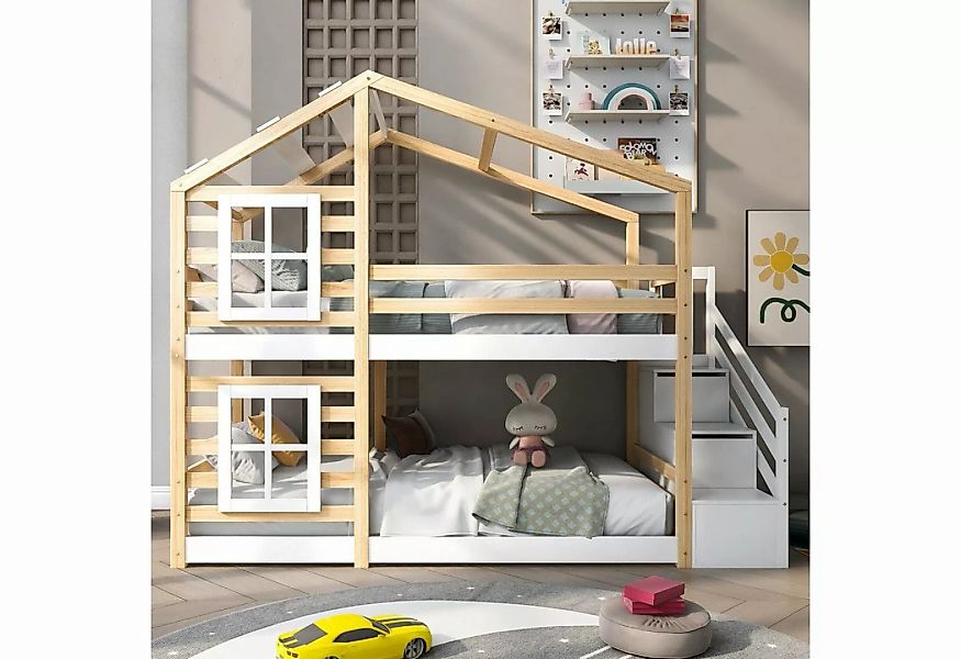 OKWISH Kinderbett Baumhaus mit Schublade und Rausfallschutz 90 x 200 cm (En günstig online kaufen