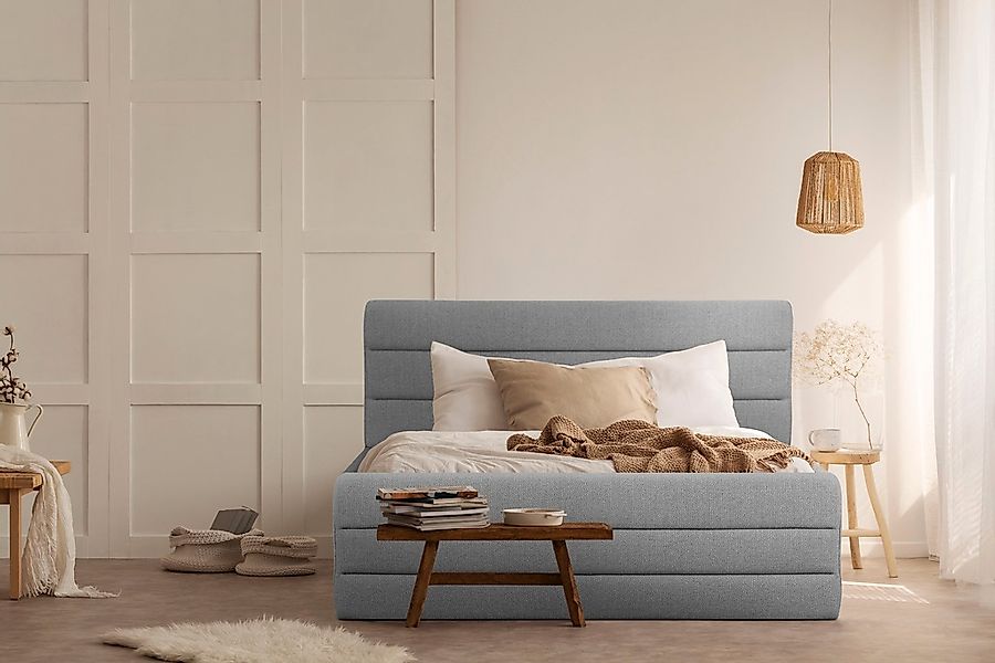 OTTO products Polsterbett "Merrit", Quernaht im Kopf- und Fußteil, in 5 Bre günstig online kaufen