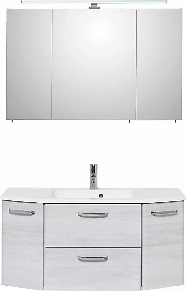 Saphir Badmöbel-Set "Quickset 2-teilig, Mineralmarmor-Waschtisch mit LED-Sp günstig online kaufen