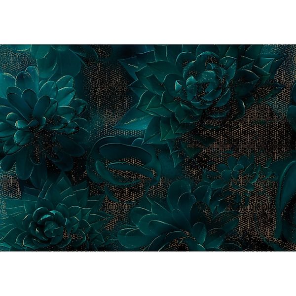 Sanders & Sanders Fototapete Blumen Petrolgrün 400 x 280 cm 611862 günstig online kaufen