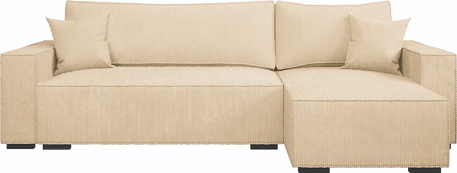 INOSIGN Ecksofa "Wylie", Cord, Recamiere beidseitig montierbar, mit Bettfun günstig online kaufen