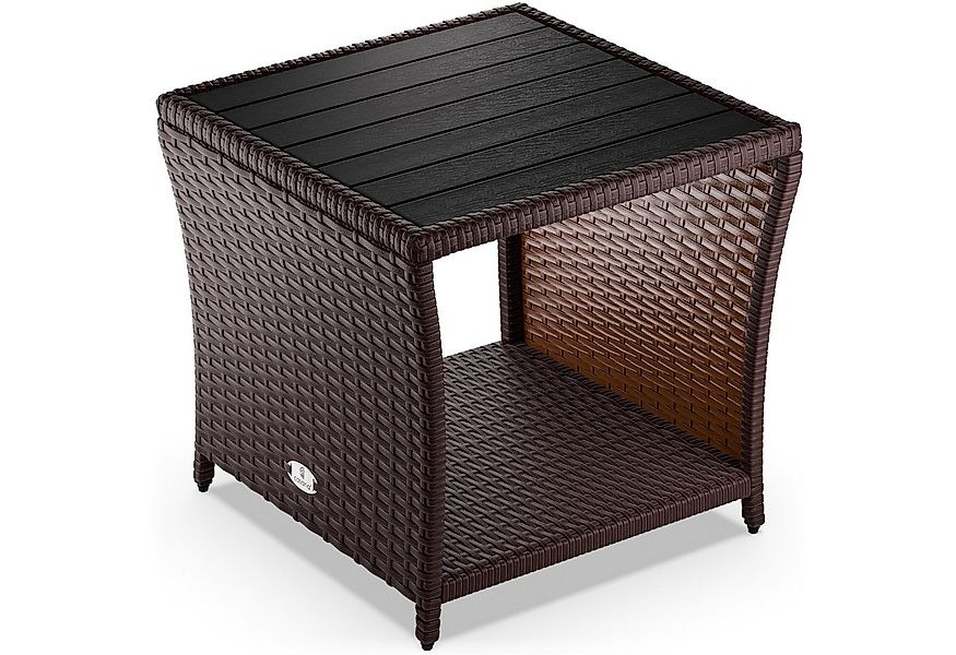 Casaria Beistelltisch (1-St), Polyrattan WPC Tischplatte 45x45x40cm Wetterf günstig online kaufen