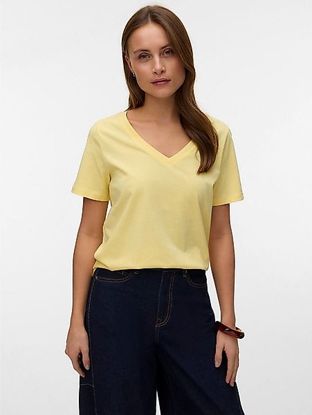 Vero Moda Kurzarmshirt VMPAULINA SS V-NECK T-SHIRT JRS NOOS Baumwolle günstig online kaufen