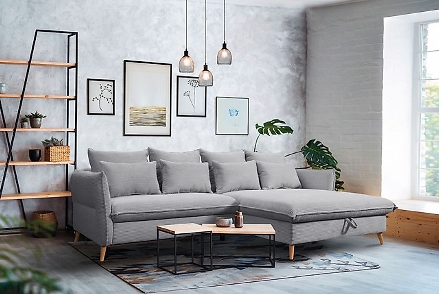 exxpo - sofa fashion Ecksofa »WALPY, elegant & modern, bequem, schmale Arml günstig online kaufen