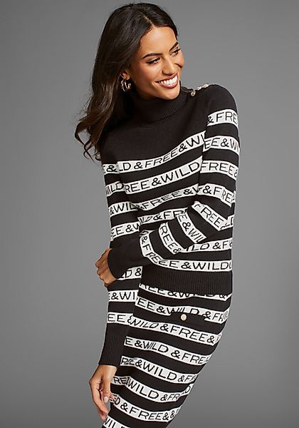 Laura Scott Rollkragenpullover mit modischen Streifen günstig online kaufen