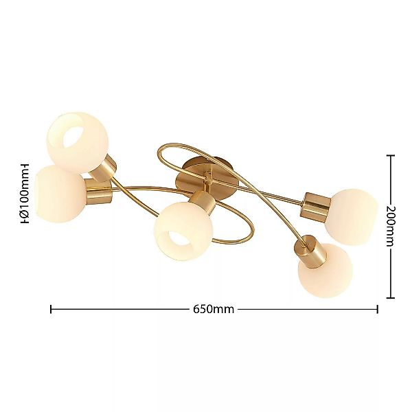 Lindby Deckenlampe Elaina 5fl lang, messing günstig online kaufen