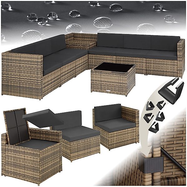 tectake Loungeset Rattan Lounge, (Set., 8-tlg), günstig online kaufen