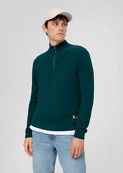 QS Strickpullover Pullover aus Strukturstrick Label-Patch günstig online kaufen
