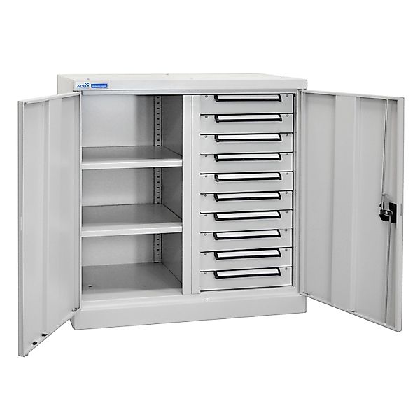 PROREGAL Wandschrank Small Owl mit 2 Fachböden 3 Punktverriegelung 10 Schub günstig online kaufen