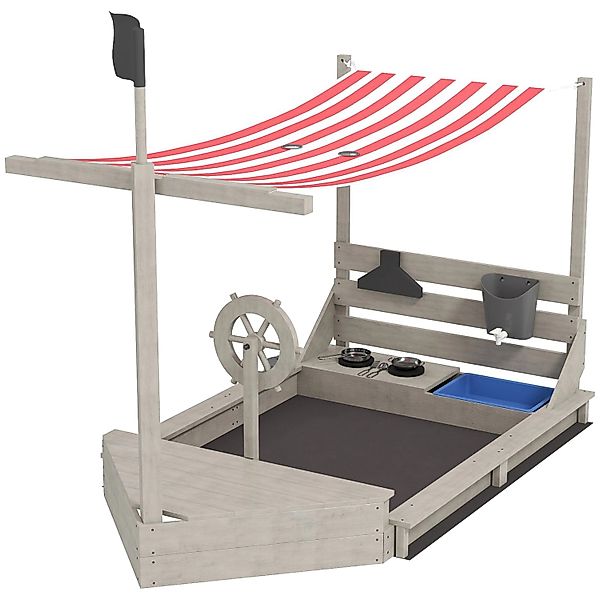 Outsunny Sandkasten Sandkiste Groß mit Abdeckung  für Kinder 3-7 Jahre günstig online kaufen