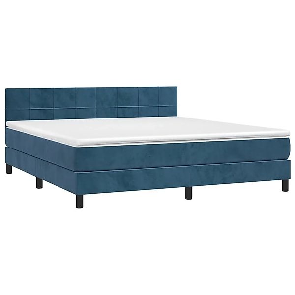 vidaXL Boxspringbett mit Matratze & LED Dunkelblau 160x200 cm Samt 3134415 günstig online kaufen