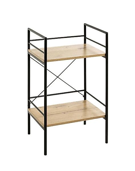 Beistelltisch 21957 inkl. 2 Ablagen ca. 34x62x27 cm Schwarz / Eiche günstig online kaufen