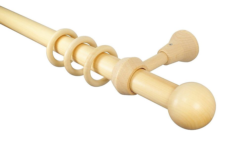 iso-design Gardinenstange 28 mm Holz Natur lackiert Endstück Kugel, Ø 28 mm günstig online kaufen
