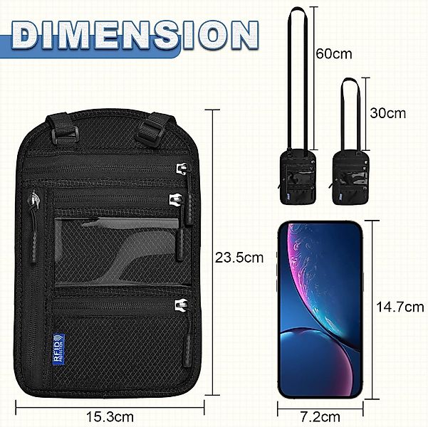 Coonoor Brustbeutel Brusttasche mit RFID-Schutz, Wasserdicht Reisegeldbeute günstig online kaufen