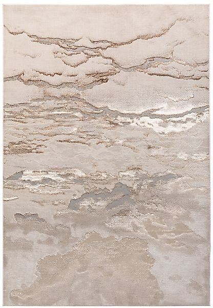KADIMA DESIGN Teppich Velours-Metallic Marmoroptik, Bronze/Gold/Champagner, günstig online kaufen