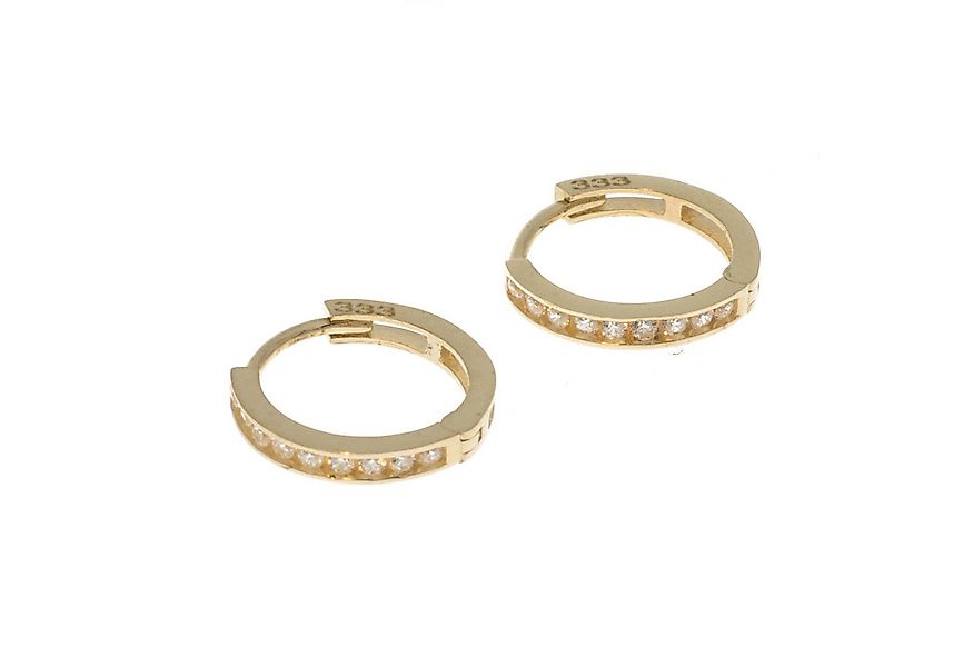 Bella Carina Klappcreolen Creolen aus 333 Gold 8 Karat mit Zirkonia 1,2 mm, günstig online kaufen