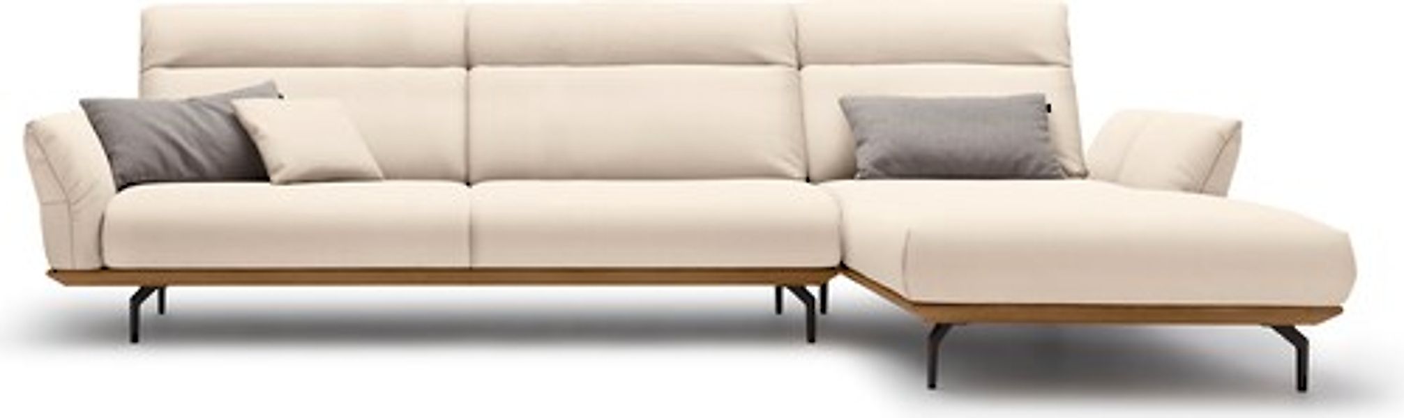 Creation BY ROLF BENZ Ecksofa »CR.460«, Sockel in Nussbaum, Winkelfüße in U günstig online kaufen