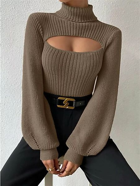 RUZU UG Strickpullover Pullover damen Strickjacke winter modischer Feinstri günstig online kaufen