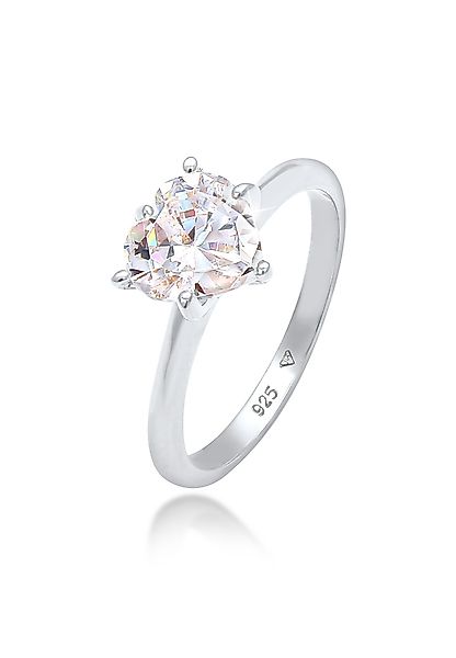 Elli Fingerring Herz Zirkonia Verlobungsring Solitär günstig online kaufen