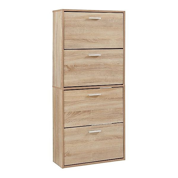 en.casa Schuhschrank »Sykkylven« Schuhkipper mit 4 Klappen 134 x 60 x 24 cm günstig online kaufen