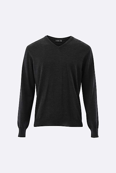 Pullover mit V-Ausschnitt aus Merzerisierter Merinowolle günstig online kaufen