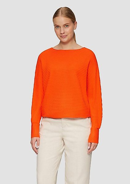 s.Oliver Longpullover Strickpullover Strukturierter Strickpullover mit Fled günstig online kaufen