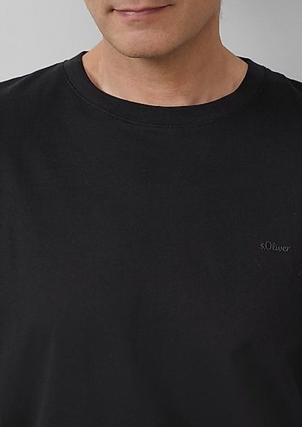 s.Oliver Kurzarmshirt Baumwoll-T-Shirt mit kleinem Logo-Print Logo günstig online kaufen