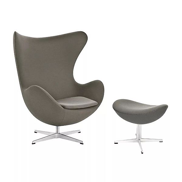 Fritz Hansen - Aktion Egg Chair/Das Ei™ Sessel + Hocker Stoff - beige/Geste günstig online kaufen