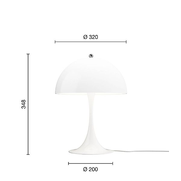 Louis Poulsen Tischlampe Panthella 320, weiß, Ø 32 cm, E14 günstig online kaufen