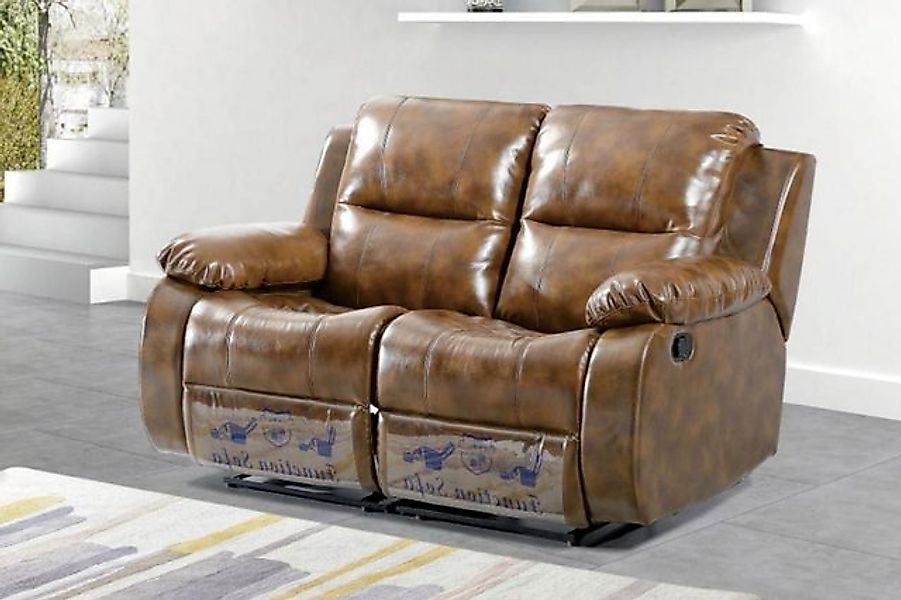 Xlmoebel Sofa Braunes Zweisitzer-Sofa mit Massagefunktion und Relaxfunktion günstig online kaufen